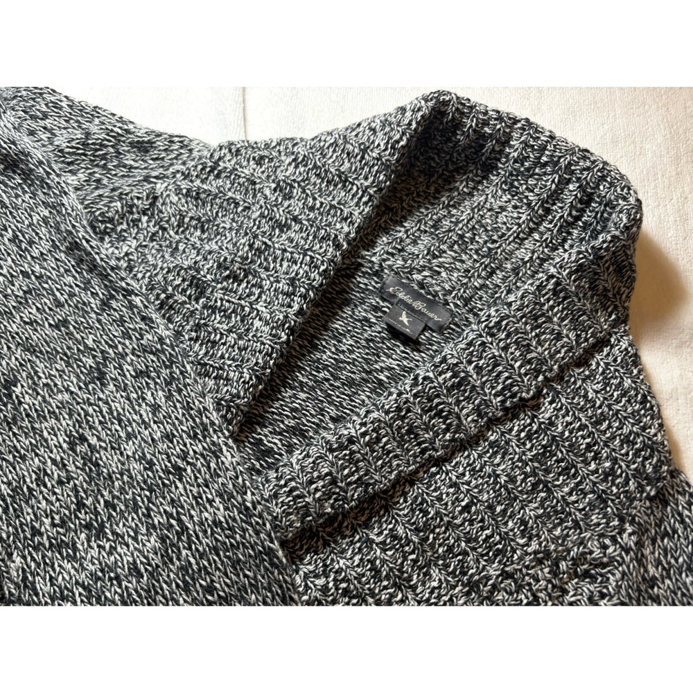 Eddie Bauer Women's Gray Knit Long Sleeve Full Off-set Zip Size S